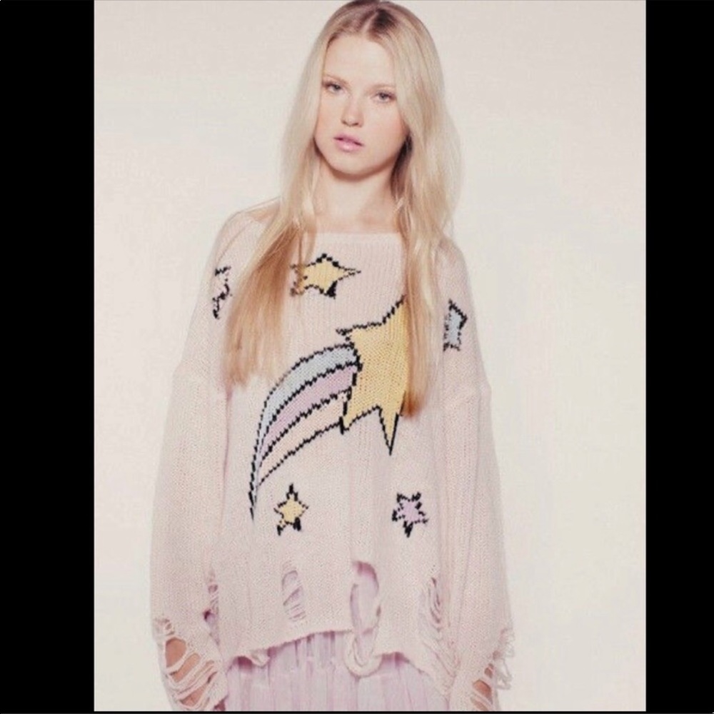Wildfox shooting star sweater Sz S